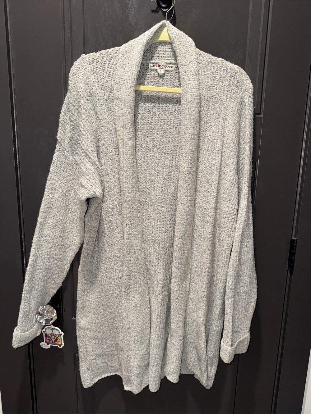 Love Change Italy Open Front Gray Cardigan Like New
